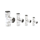 LOFFREY double clamp equal diameter three-way pipe fittings