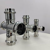 LOFFREY double clamp equal diameter Straight Cross pipe fittings