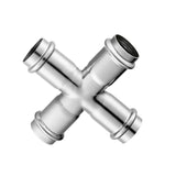 LOFFREY double clamp equal diameter Straight Cross pipe fittings