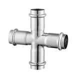 LOFFREY double clamp equal diameter Straight Cross pipe fittings